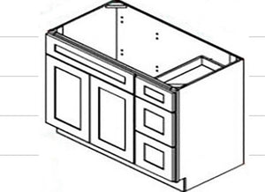 WOODEX VANITY SINK BASE 42" RIGHT 3 DRAWER