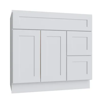 VANITY SINK BASE 42" RIGHT 3 DRAWER