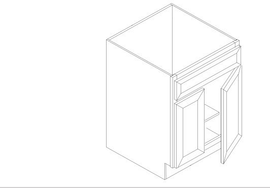 VANITY 3 DRAWER BASE  12"