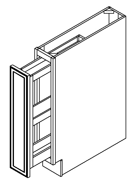 Dove White SPICE RACK/PULL OUT 06" (NO SOFTCLOSE)