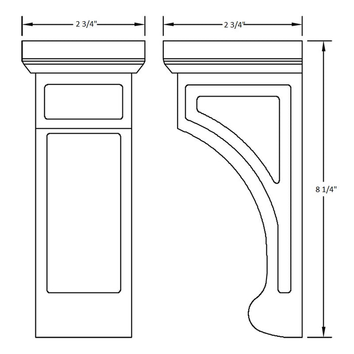 Soda CORBEL 2 3/4" X 8 1/4" X 2 3/4"