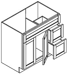 Soda Vanity Sink Base With Doors on the Left 36"x34.5"x21"