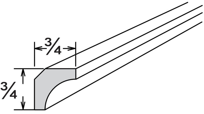 Soda SHAKER INSIDE CORNER MOLDING 3/4" X 3/4" X 96"