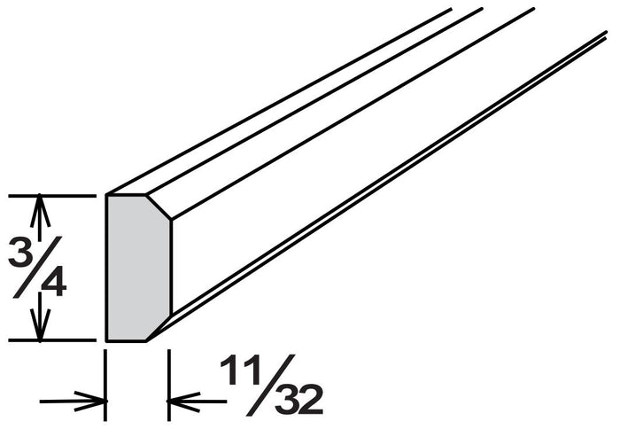 Avalon SHAKER INSERT MOLDING 3/4" X 11/32" X 96"