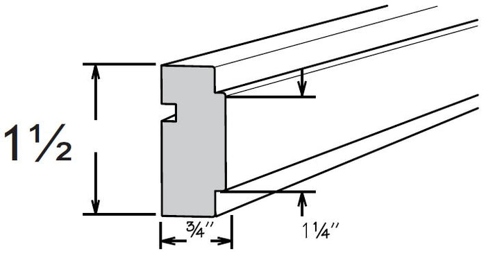 Avalon SHAKER SQ CHAIR RAIL MOLDING 1 1/2" X 3/4" X 96"