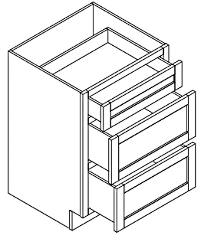 Soda Vanities base with 3 drawers 12"x34.5"x21"