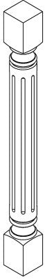 Soda SHAKER TURN POST 3" X 3" X 34 1/2"