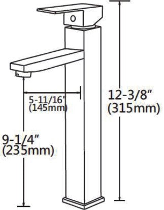 Ratel Single Handle Bathroom Vessel faucet  5 11/16" x 12 3/8" Chrome