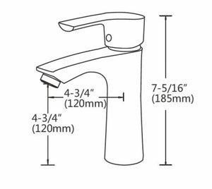 Ratel Single Handle Bathroom faucet  4 3/4" x 7 5/16" Brushed Nickel