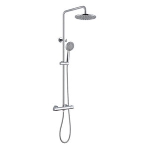 Shower system with 8" round rainfall shower head Chrome