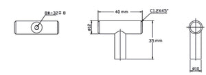 STEEL T BAR KNOB 1 9/16"L_1 3/8"H Brushed Nickel