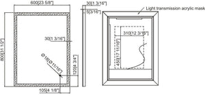 Led Mirror W23 5/8" X H31 1/2" X D1 5/8"