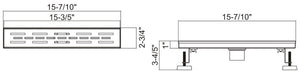 Linear Drain system 11 4/5"W x 2 3/4"D x 3 4/5"H Chrome