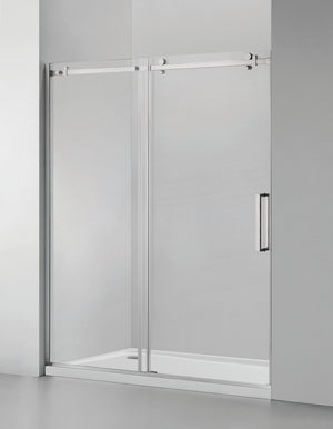 Frameless shower door (8mm)thick tempered glass 60"W x 76"H Chrome