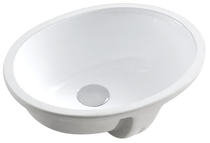 Ceramic oval undermount sink 18 1/2"L x 15 1/8"W x 7 7/8"H