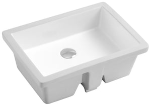 Ceramic square undermount sink 19 1/2"L x 14"W x 6 13/16"H