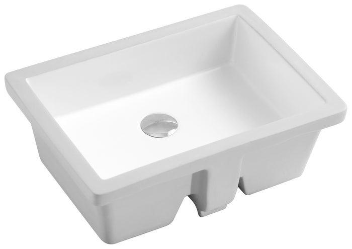 Ceramic square undermount sink 19 1/2"L x 14"W x 6 13/16"H